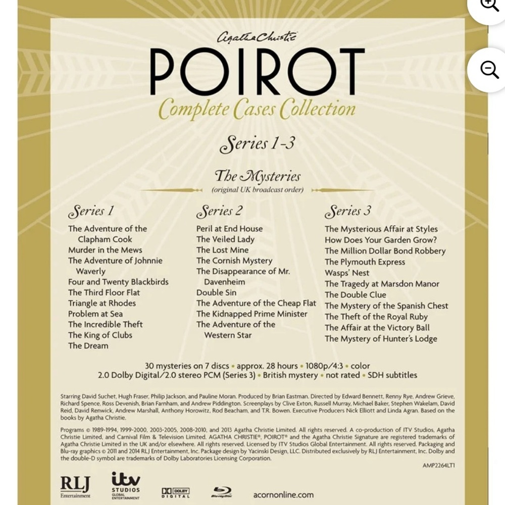 Agatha Christies Poirot:Complete series Collection DVD 33-Disc Box Set - Picture 2 of 8